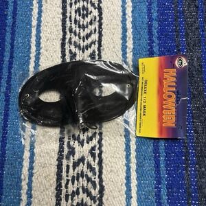 Vintage 1995 Betta Halloween Black Half Mask NOS Costume Masquerade Taiwan